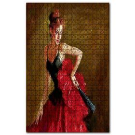 Cakapuzzle Kırmızı Siyah Elbiseli Flemenko Dansçısı Ahşap 1000 Parça Puzzle