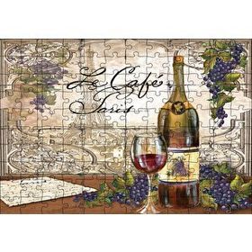 Cakapuzzle Kırmızı Tablo Kadeh Paris Görseli Mektup Mdf 120 Parça Puzzle