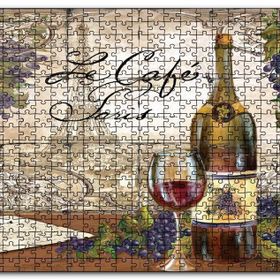 Cakapuzzle Kırmızı Tablo Kadeh Paris Görseli Mektup Mdf 500 Parça Puzzle