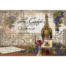 Cakapuzzle Kırmızı Tablo Kadeh Paris Görseli Mektup Mdf 500 Parça Puzzle