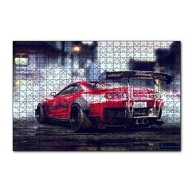 Cakapuzzle Kırmızı Toyota Supra 120 Parça Ahşap Puzzle