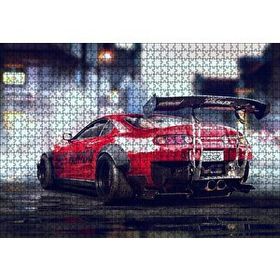 Cakapuzzle Kırmızı Toyota Supra 120 Parça Ahşap Puzzle