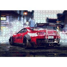 Cakapuzzle Kırmızı Toyota Supra 120 Parça Ahşap Puzzle