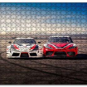 Cakapuzzle Kırmızı ve Beyaz Toyota Supralar Mdf 500 Parça Puzzle