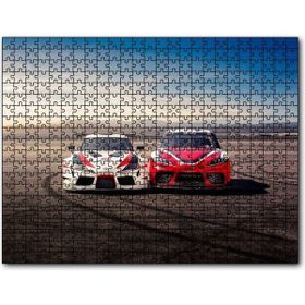 Cakapuzzle Kırmızı ve Beyaz Toyota Supralar Mdf 500 Parça Puzzle
