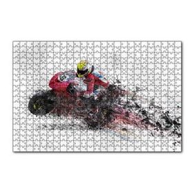 Cakapuzzle Kırmızı Yarış Motoru Dijital Çizim 120 Parça Ahşap Puzzle