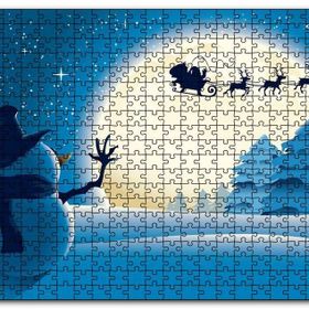 Cakapuzzle Kış Noeli Kardan Adam Ağaçlar Ayışığı Mdf 120 Parça Puzzle