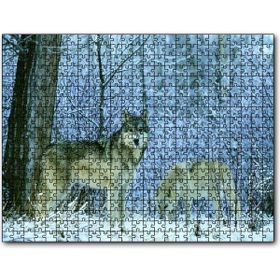 Cakapuzzle Kış Ormandaki Kurtlar Görseli Ahşap 1000 Parça Puzzle
