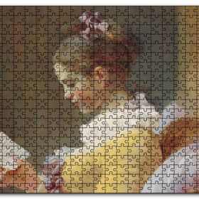 Cakapuzzle Kitap Okuyan Genç Kız Yağlıboya Resim Mdf 255 Parça Puzzle