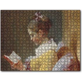 Cakapuzzle Kitap Okuyan Genç Kız Yağlıboya Resim Mdf 255 Parça Puzzle