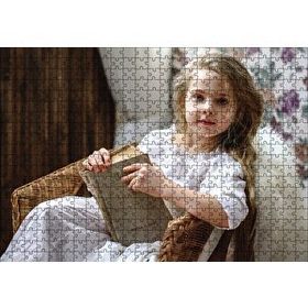 Cakapuzzle Kitap Okuyan Kız Çocuğu Ahşap 500 Parça Puzzle