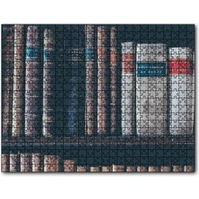Cakapuzzle Kitaplıkta Deri Kaplı Kitap Görseli Mdf 120 Parça Puzzle