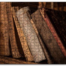 Cakapuzzle Kitaplıkta Eski Kitaplar Mdf 1000 Parça Puzzle