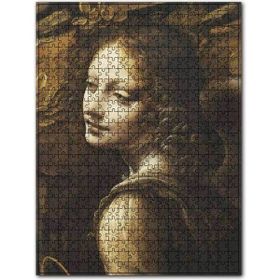 Cakapuzzle Kıvırcık Saçlı Buğulu Bakışlı Genç Kadın Ahşap 500 Parça Puzzle