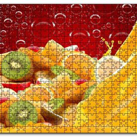 Cakapuzzle Kiwi Portakal ve Elma Dilimleri Mdf 500 Parça Puzzle