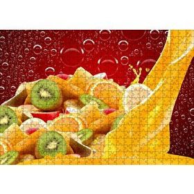 Cakapuzzle Kiwi Portakal ve Elma Dilimleri Mdf 500 Parça Puzzle