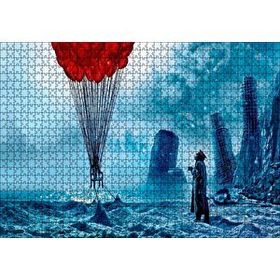 Cakapuzzle Kıyamet Sonrası Romantik Kırmızı Balonlar 120 Parça Ahşap Puzzle