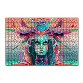 Cakapuzzle Kız ve Şahin Dijital Sanat 120 Parça Ahşap Puzzle