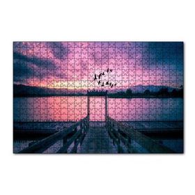 Cakapuzzle Kızıl Günbatımı Göl ve Turnalar 120 Parça Ahşap Puzzle
