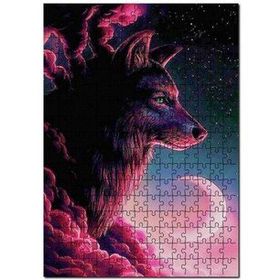 Cakapuzzle Kızıl Kurt Ay Bulutlar ve Yıldızlar 120 Parça Puzzle