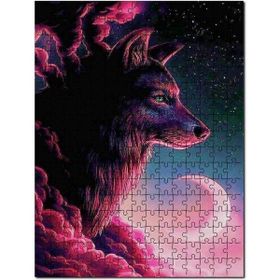 Cakapuzzle Kızıl Kurt Ay Bulutlar ve Yıldızlar 120 Parça Puzzle