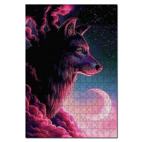 Cakapuzzle Kızıl Kurt Ay Bulutlar ve Yıldızlar 500 Parça Puzzle