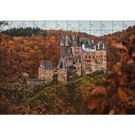 Cakapuzzle Kızıl Sonbahar Ağaçları Arasındaki Şato 255 Parça Puzzle