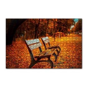 Cakapuzzle Kızıl Sonbahar Yaprakları ve Boş Banklar 255 Parça Puzzle