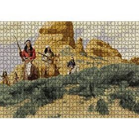 Cakapuzzle Kızılderiler Atlar Silahlar Ahşap 1000 Parça Puzzle