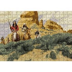 Cakapuzzle Kızılderiler Atlar Silahlar Ahşap 255 Parça Puzzle
