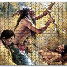 Cakapuzzle Kızılderilerde Cenaze Töreni Görseli Mdf 120 Parça Puzzle