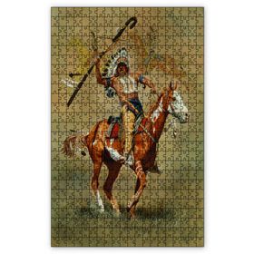 Cakapuzzle Kızılderili At Yağlıboya Ahşap 500 Parça Puzzle