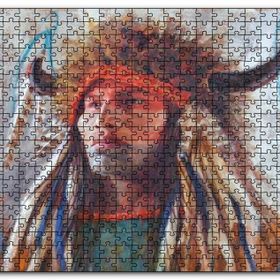 Cakapuzzle Kızılderili Erkek Savaşçı Görseli Mdf 120 Parça Puzzle