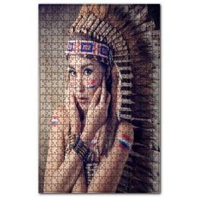 Cakapuzzle Kızılderili Giysili Kız Görseli 120 Parça Puzzle