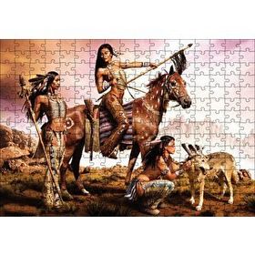 Cakapuzzle Kızılderili Kadınlar 120 Parça Ahşap Puzzle