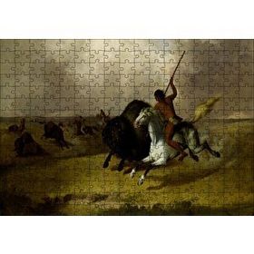 Cakapuzzle Kızılderililerin Buffalo Avı 255 Parça Ahşap Puzzle