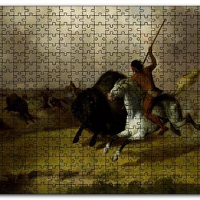Cakapuzzle Kızılderililerin Buffalo Avı Mdf 1000 Parça Puzzle