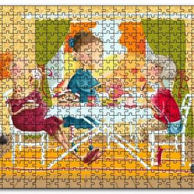 Cakapuzzle Kızlar Çay Keyfinde Mdf 120 Parça Puzzle