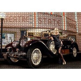 Cakapuzzle Klasik Araba Güzel Kadın Film Afişi 120 Parça Puzzle
