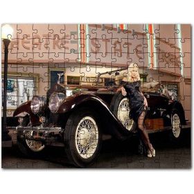 Cakapuzzle Klasik Araba Güzel Kadın Film Afişi 255 Parça Puzzle