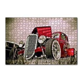 Cakapuzzle Klasik Kırmızı Hot Rod Araba Görseli 120 Parça Puzzle