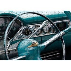 Cakapuzzle Klasik Yeşil Araba Kokpit Detay Yakın Çekim Mdf 255 Parça Puzzle
