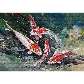 Cakapuzzle Koi Balıkları Üstten Görünüş 120 Parça Ahşap Puzzle