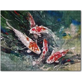 Cakapuzzle Koi Balıkları Üstten Görünüş Mdf 500 Parça Puzzle