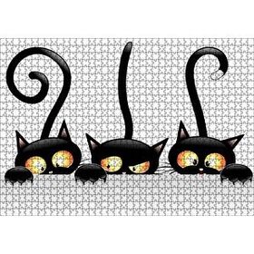 Cakapuzzle Komik Üç Kedi Görseli 1000 Parça Puzzle