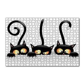 Cakapuzzle Komik Üç Kedi Görseli 120 Parça Puzzle
