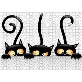 Cakapuzzle Komik Üç Kedi Görseli 120 Parça Puzzle