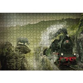 Cakapuzzle Kömürlü Tiren Doğa Gergedan 120 Parça Ahşap Puzzle