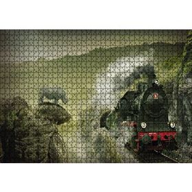 Cakapuzzle Kömürlü Tiren Doğa Gergedan Ahşap 1000 Parça Puzzle