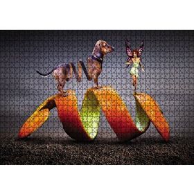 Cakapuzzle Köpek Sarmal Melek Kadın Fantastik 120 Parça Puzzle